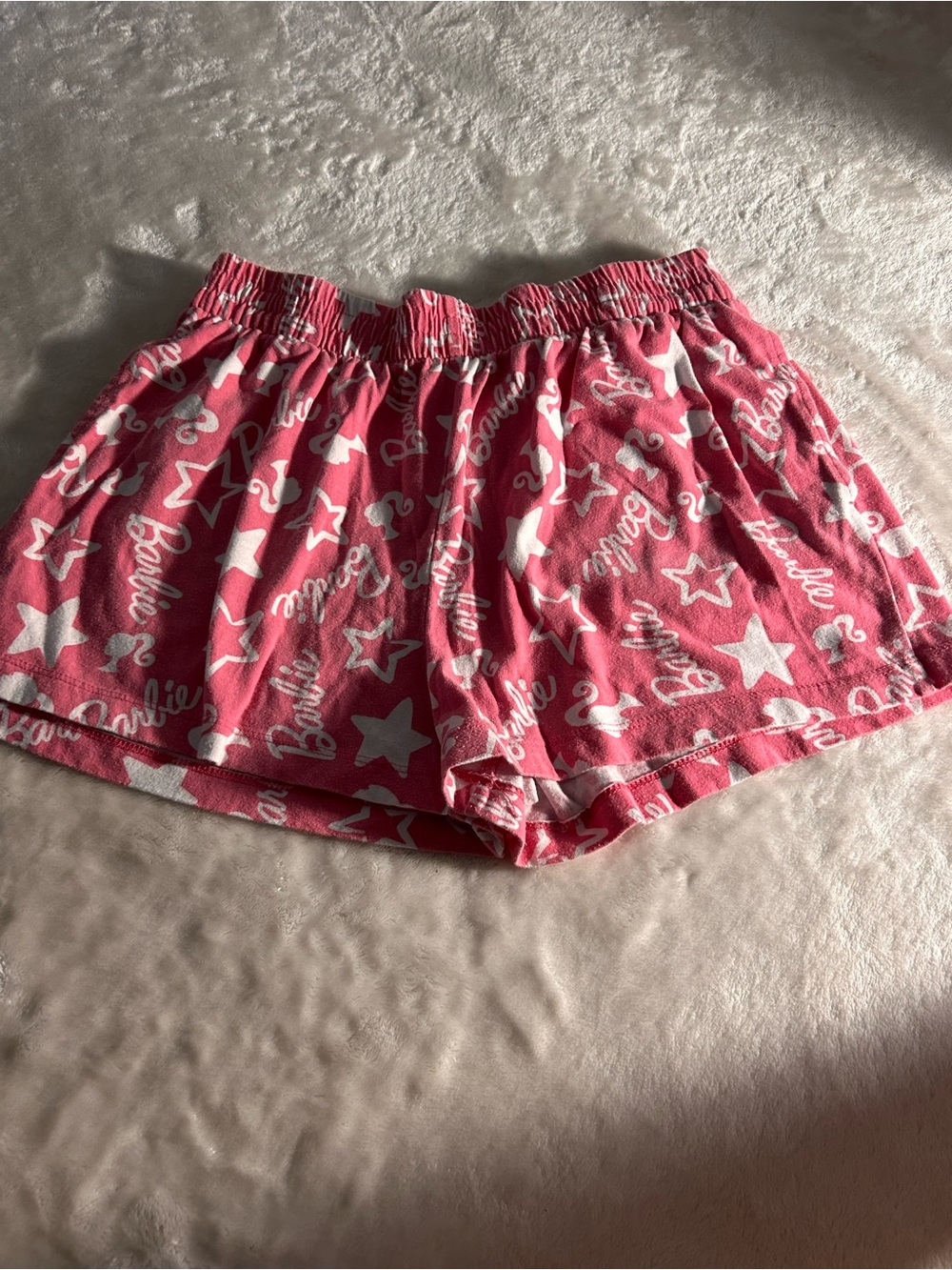 Barbie Pink and White Star Logo Girls' Shorts